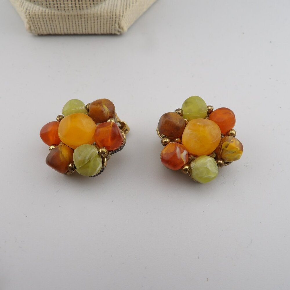 Vintage Kramer Multi-Strand Lucite Necklace and Earring Set - Picture 3 of 7